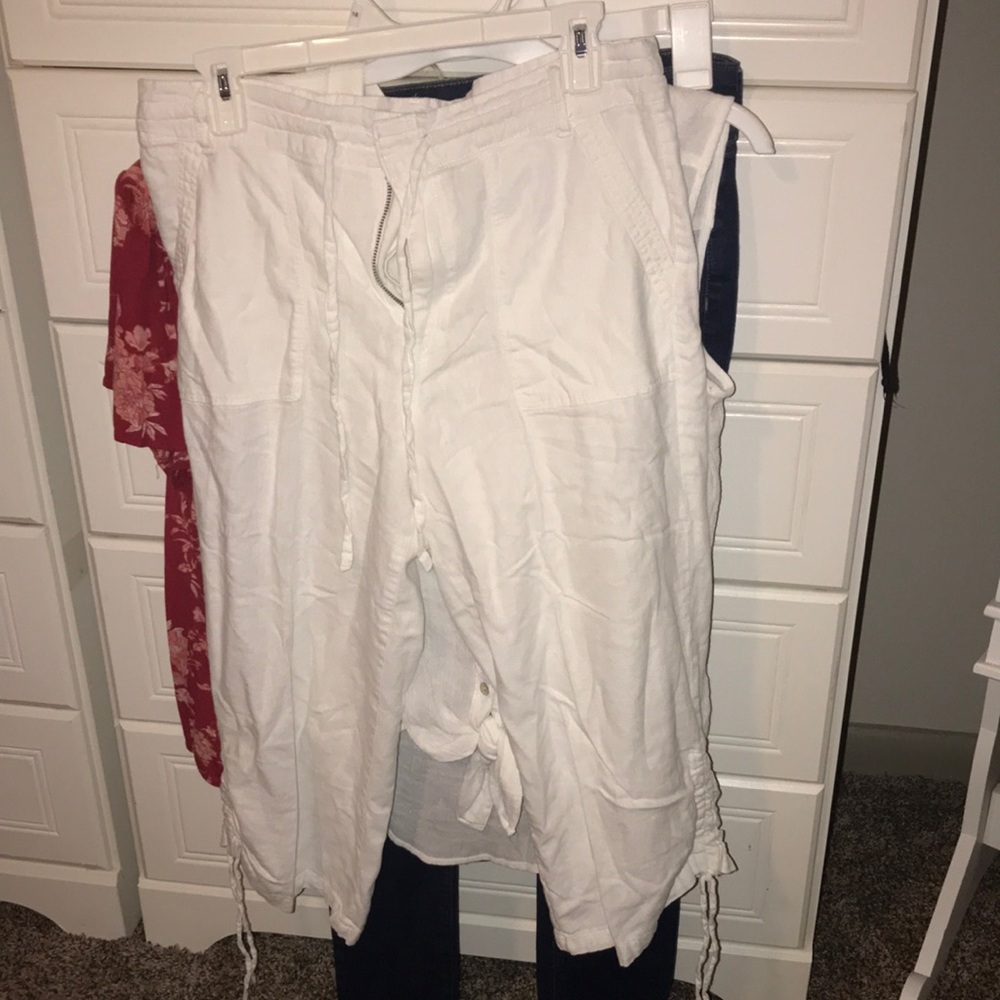 White flowy pants